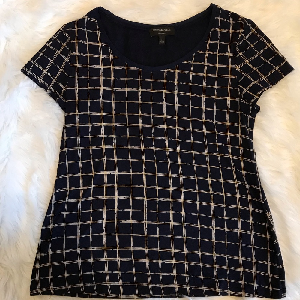 Banana Republic | Blue & Taupe Luxe Touch T- Shirt